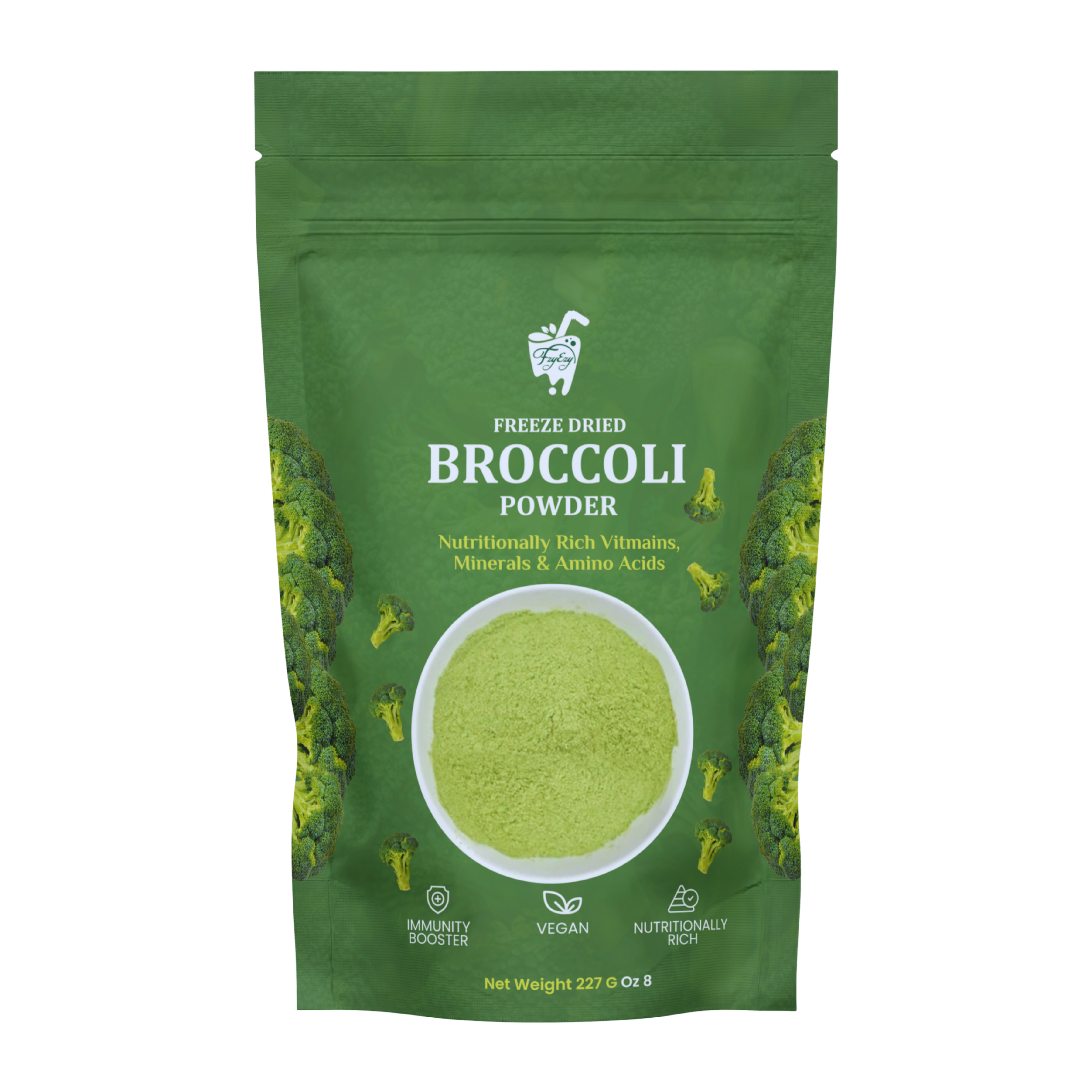 FzyEzy Freeze-Dried Broccoli Powder – 100% Natural