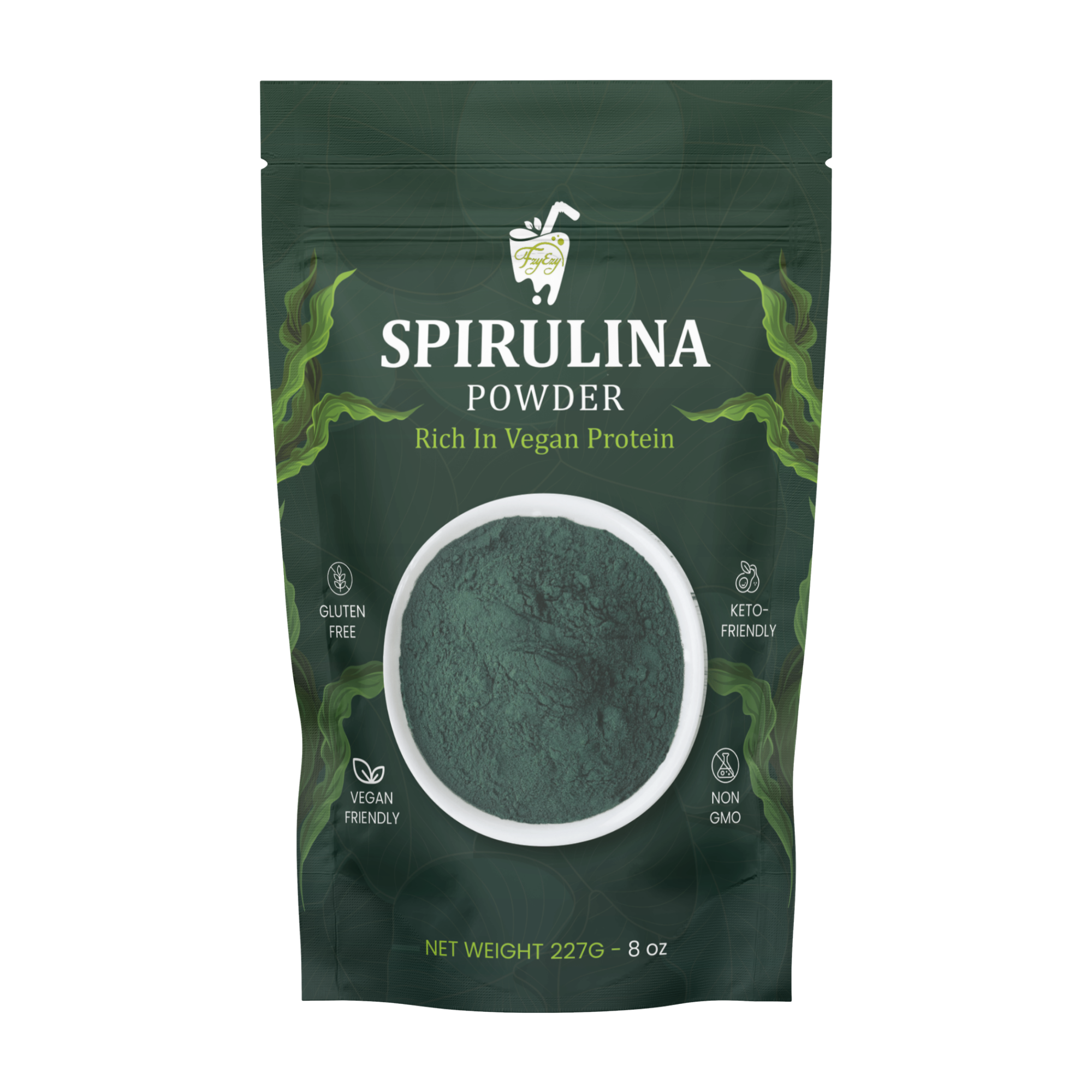 FzyEzy Premium Spirulina Green Algae Powder |100% Pure, Natural