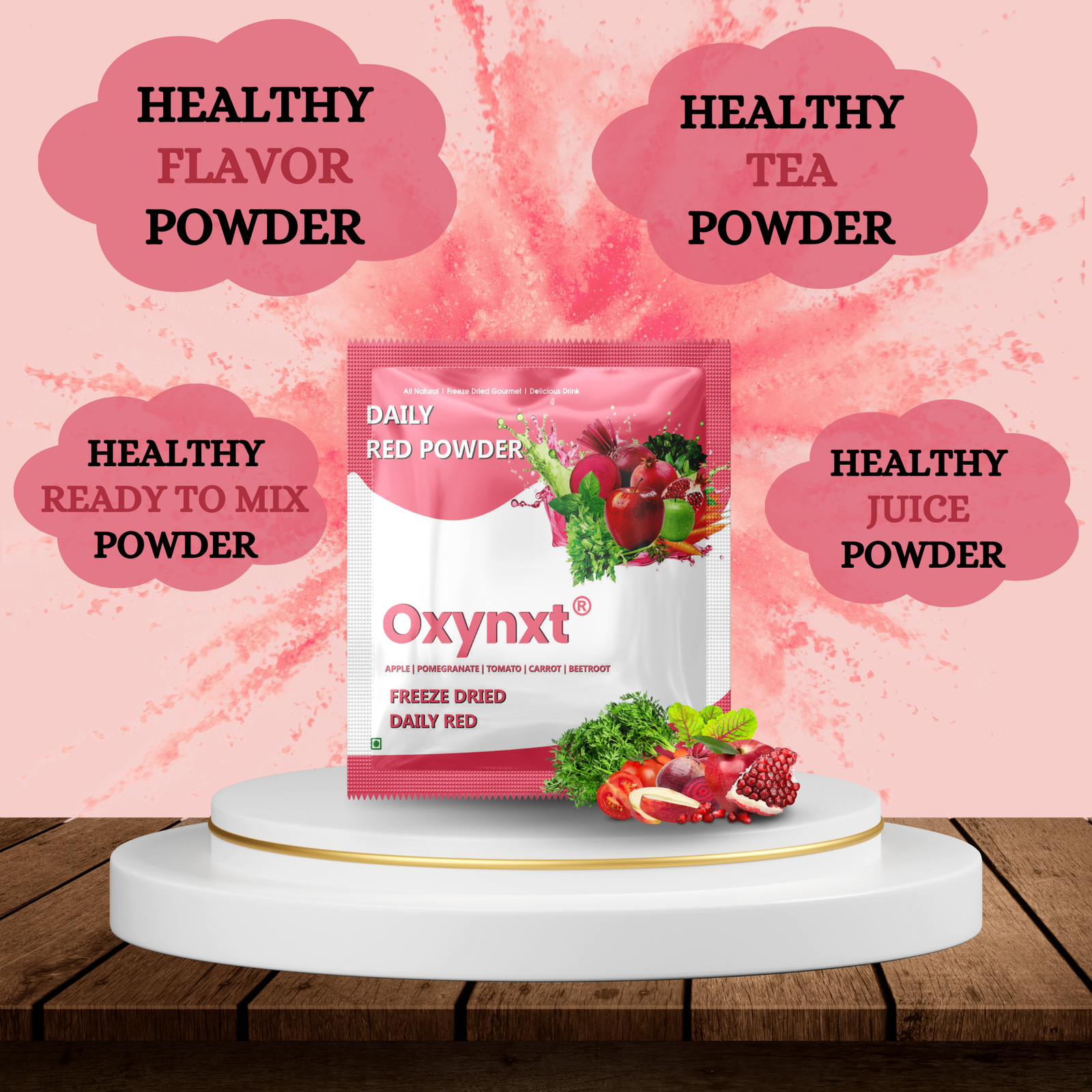 Oxynxt Freeze-Dried Daily Red Powder – 10 Count (50g) | Natural, Non-GMO, Gluten-Free, Vegan | Supports Energy, Endurance & Health | Ready-to-Mix Superfood Blend with Apple, Pomegranate, Tomato, Carrot & Beetroot - Image 5